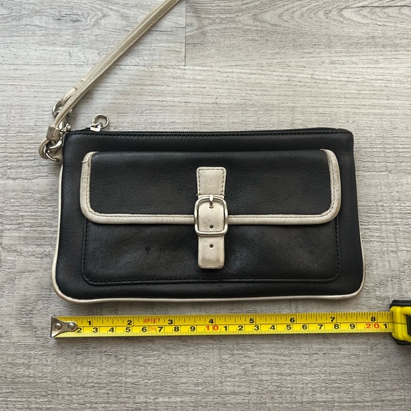 Vtg Coach Leather Black Wristlet Wallet Clutch - Picture 5 of 8